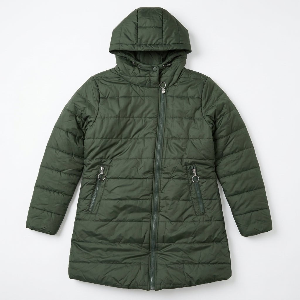 Women's Puffer Jacket – Long Hooded Quilted Winter Coat - We are MFEO