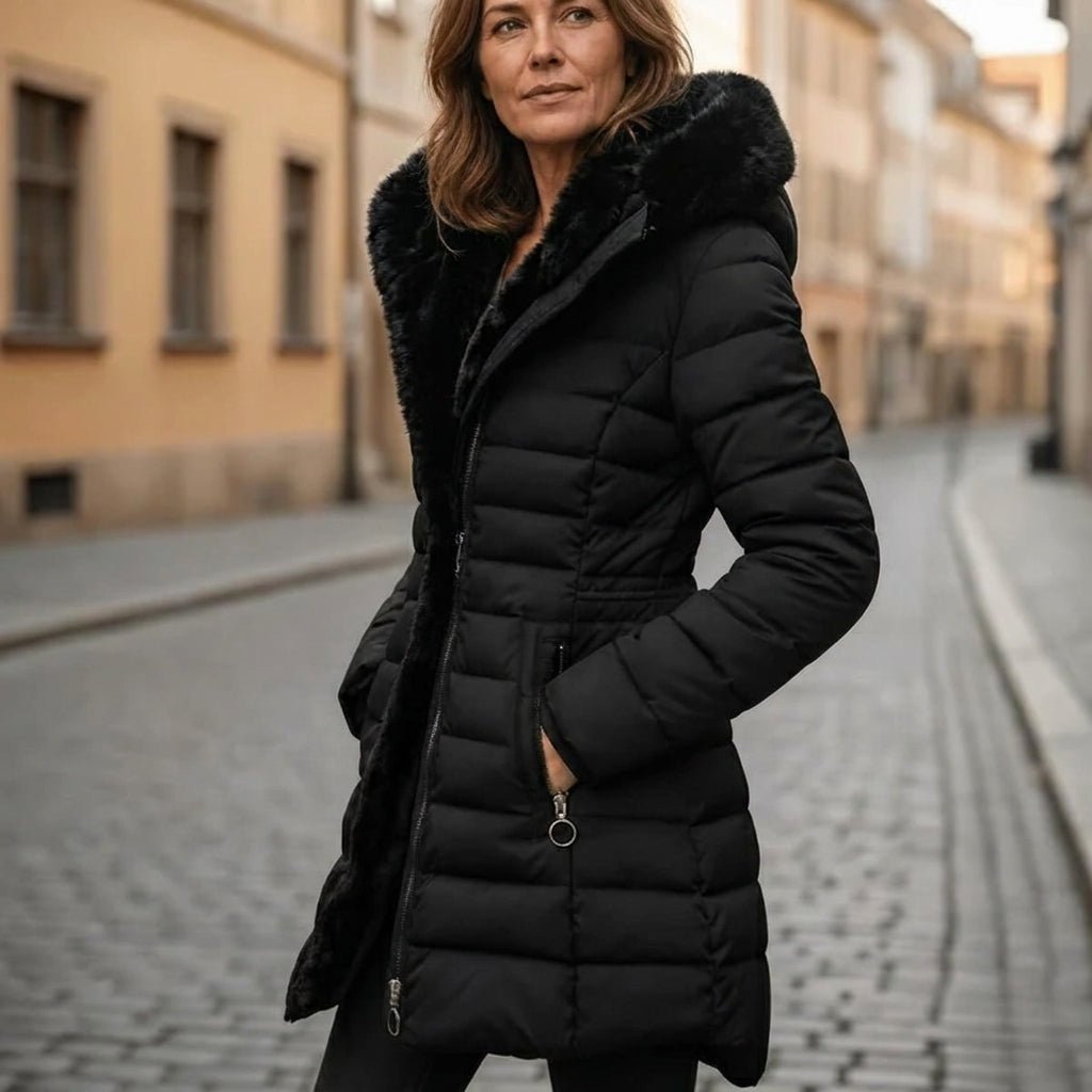 Women's Puffer Jacket – Long Hooded Quilted Winter Coat - We are MFEO