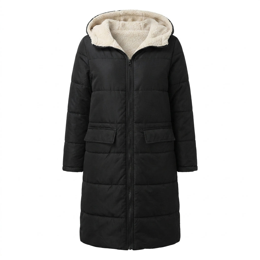 Women's Puffer Jacket – Long Quilted Coat with Hood - We are MFEO