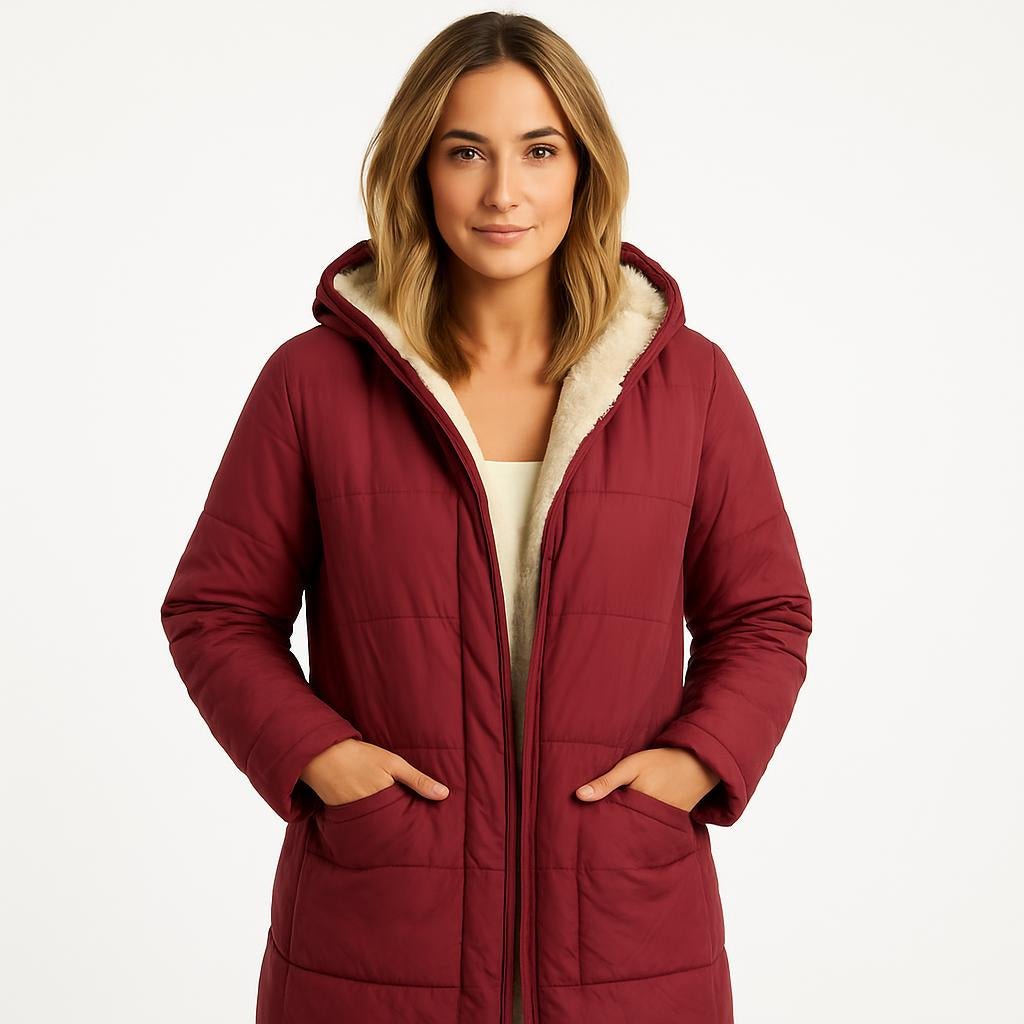 Women's Puffer Jacket – Long Quilted Coat with Hood - We are MFEO