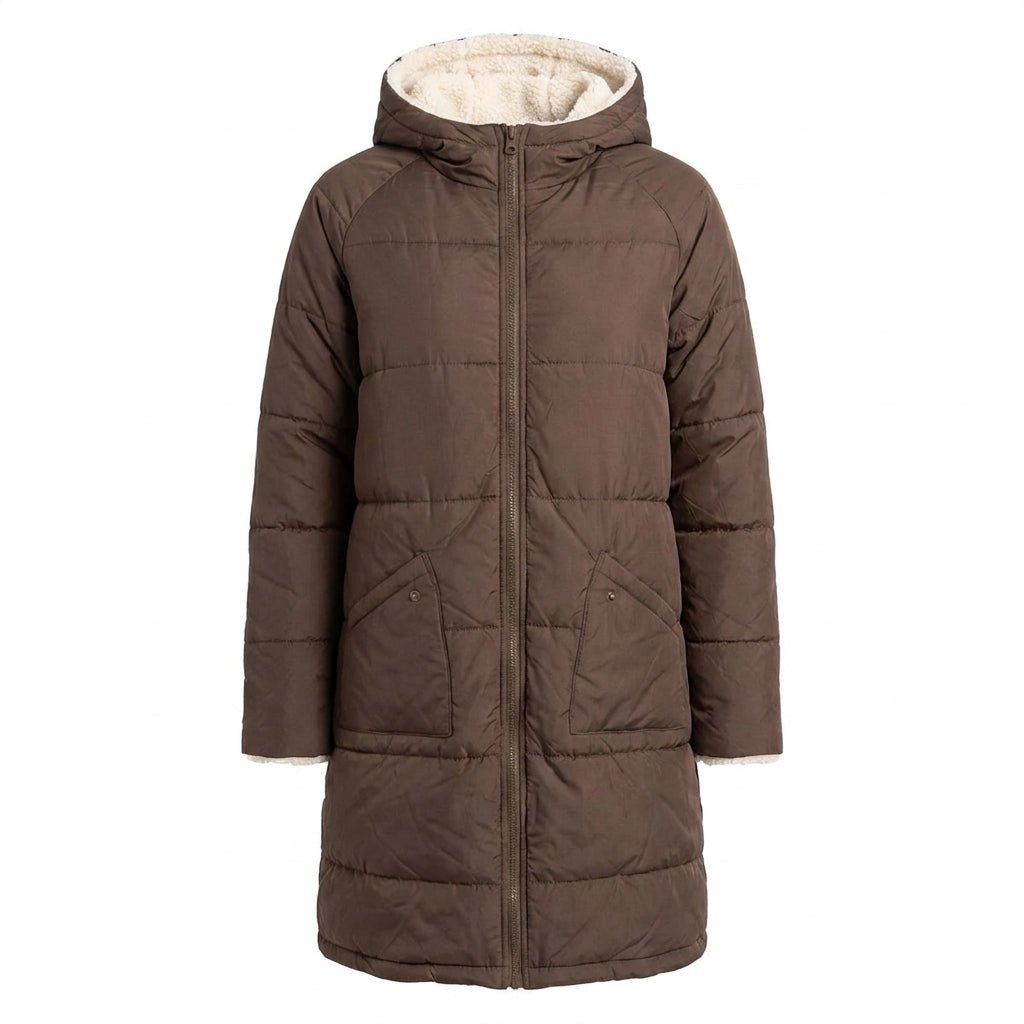 Women's Puffer Jacket – Long Quilted Coat with Hood - We are MFEO