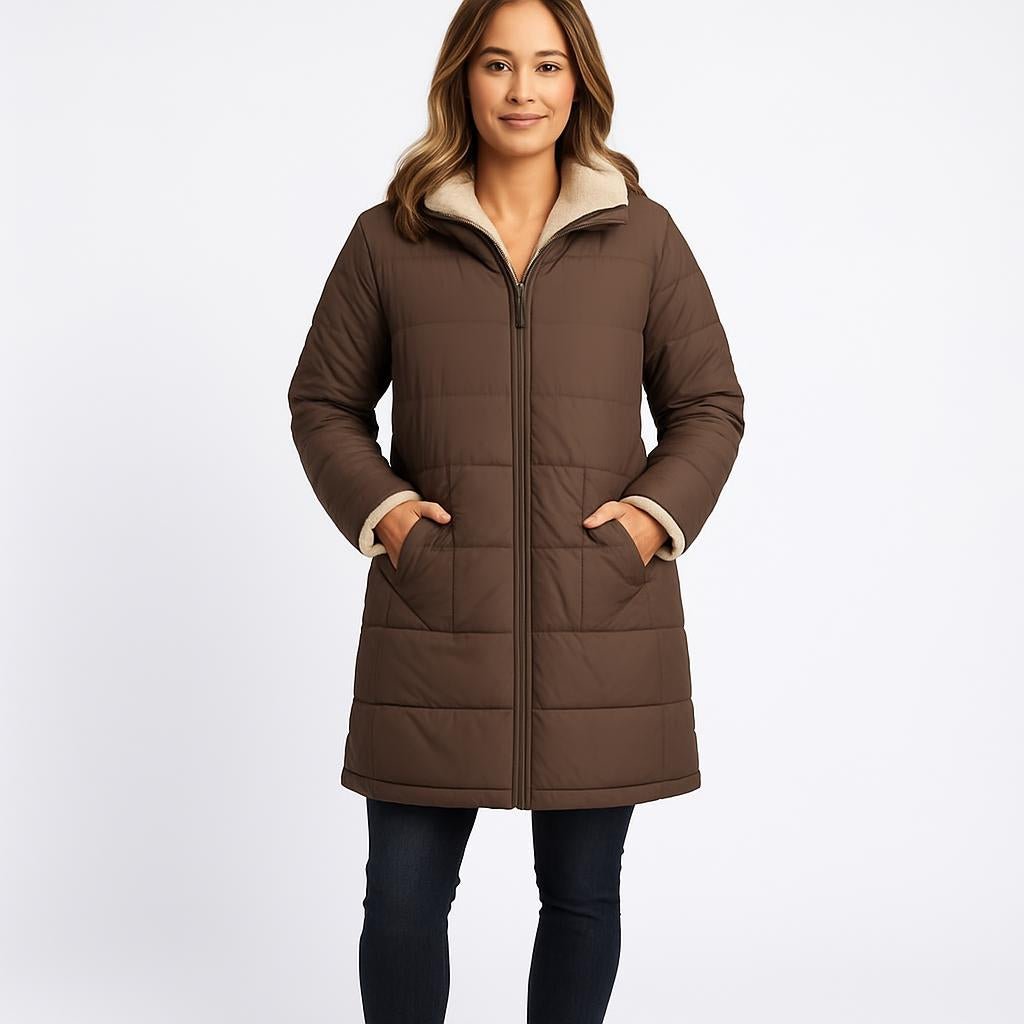 Women's Puffer Jacket – Long Quilted Coat with Hood - We are MFEO