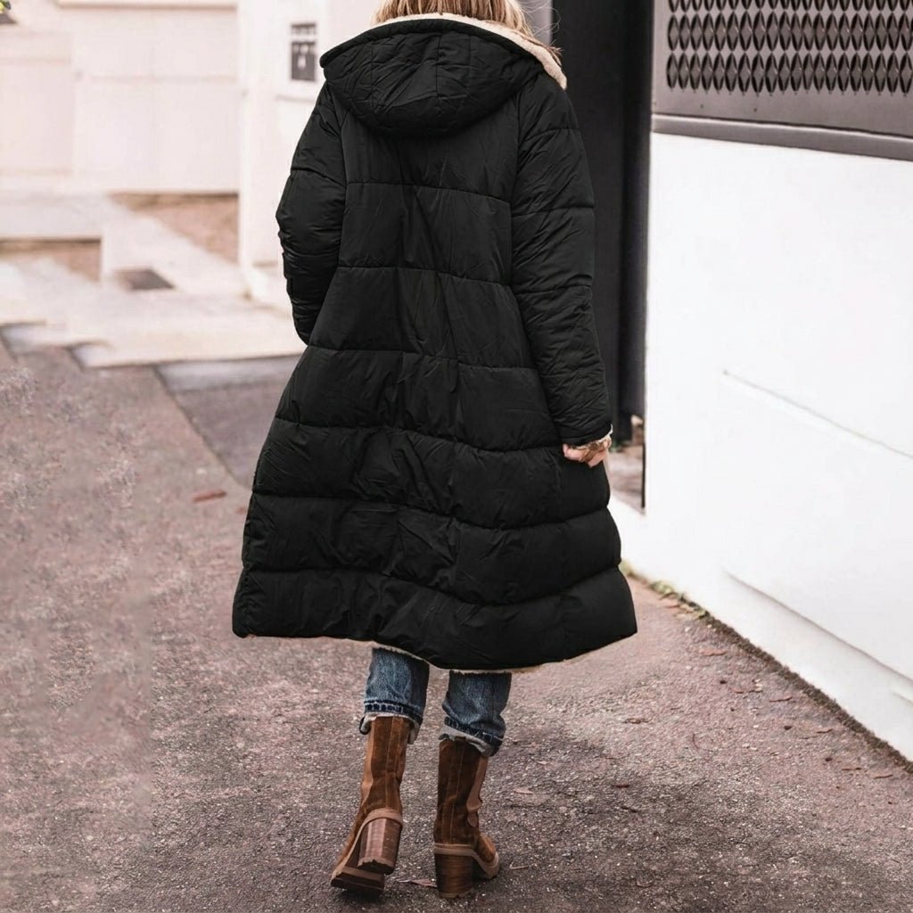 Women's Puffer Jacket – Long Quilted Coat with Hood - We are MFEO
