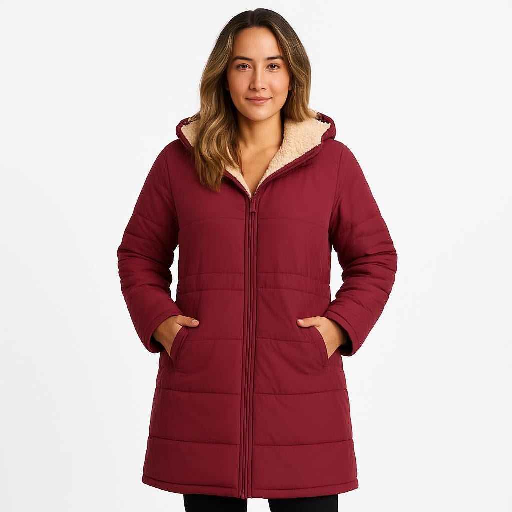 Women's Puffer Jacket – Long Quilted Coat with Hood - We are MFEO
