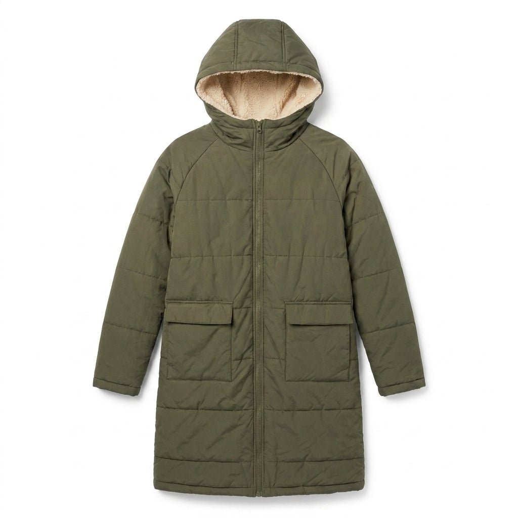 Women's Puffer Jacket – Long Quilted Coat with Hood - We are MFEO