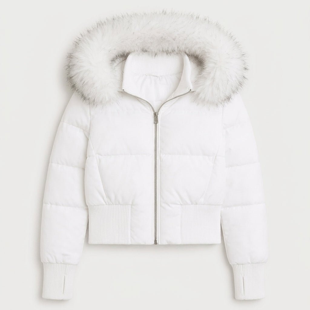 Women's Puffer Jacket with Hood – Quilted Bomber Style - We are MFEO