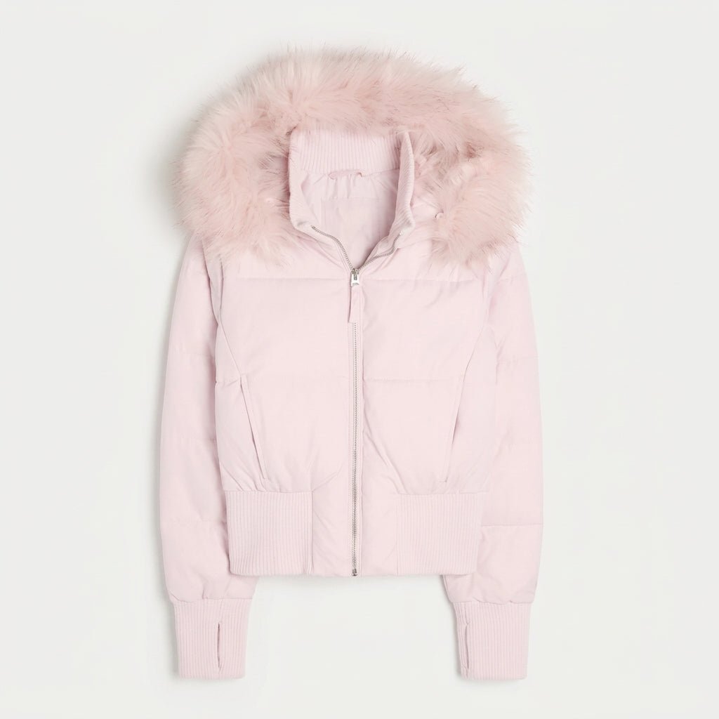Women's Puffer Jacket with Hood – Quilted Bomber Style - We are MFEO