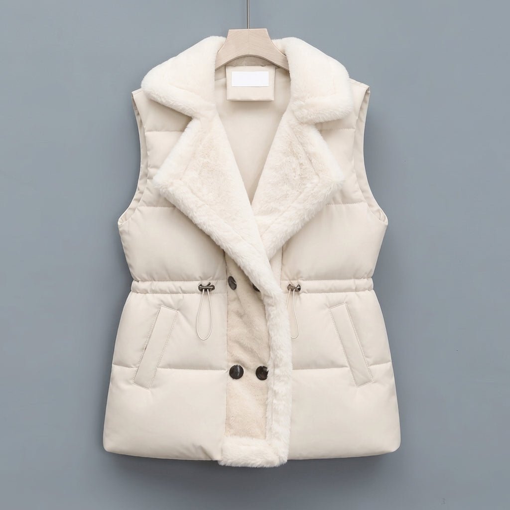 Women's Puffer Vest with Fluffy Collar - We are MFEO