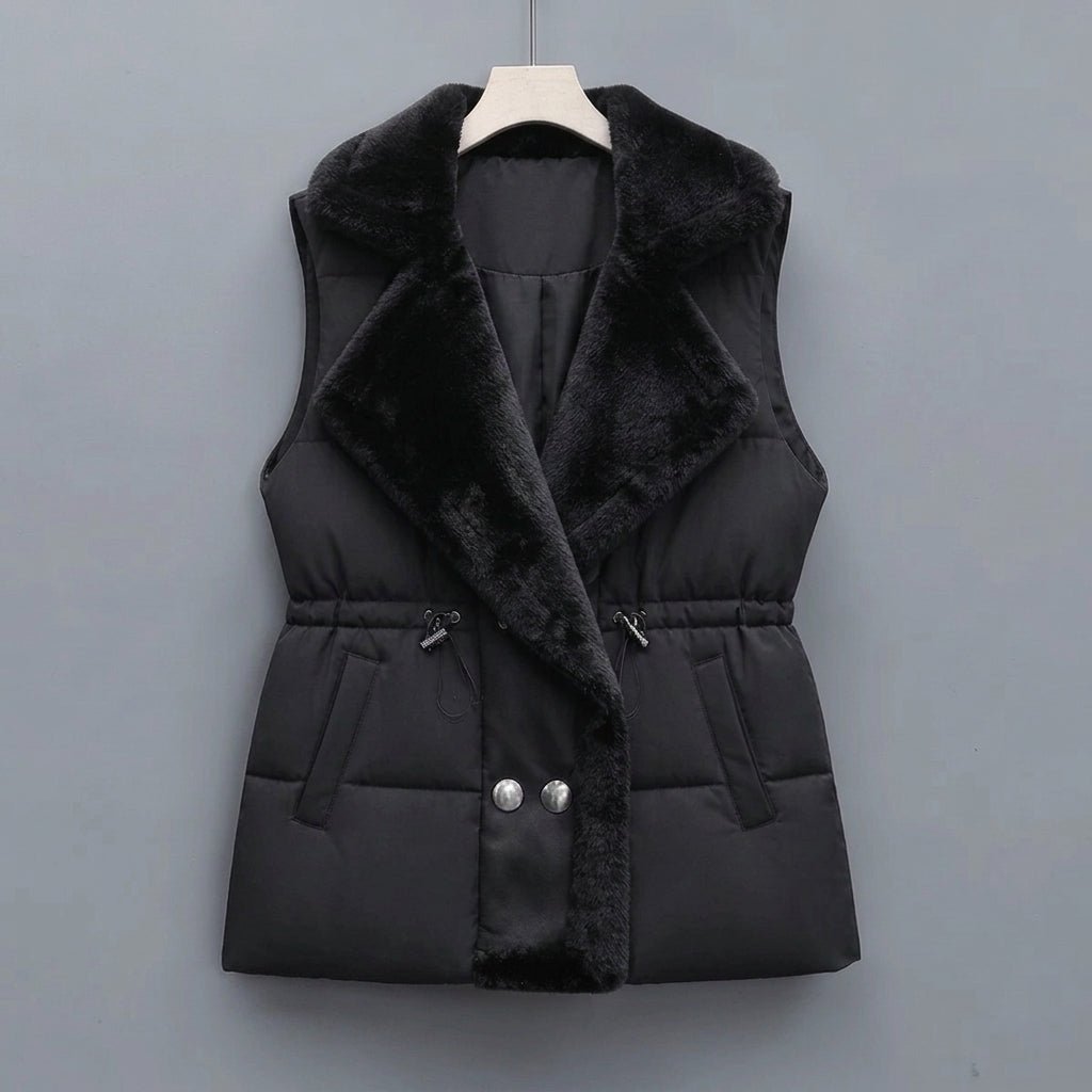 Women's Puffer Vest with Fluffy Collar - We are MFEO