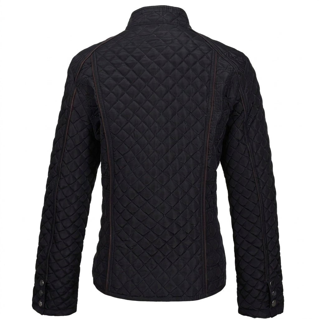 Women's Quilted Jacket for Winter – Zip Up with Stand Collar and Side Pockets - We are MFEO