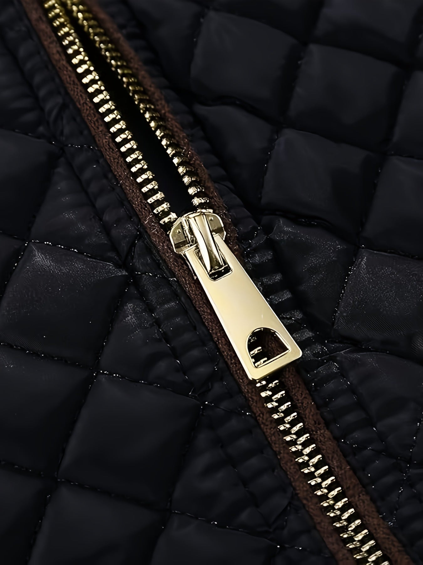 Women's Quilted Jacket for Winter – Zip Up with Stand Collar and Side Pockets - We are MFEO