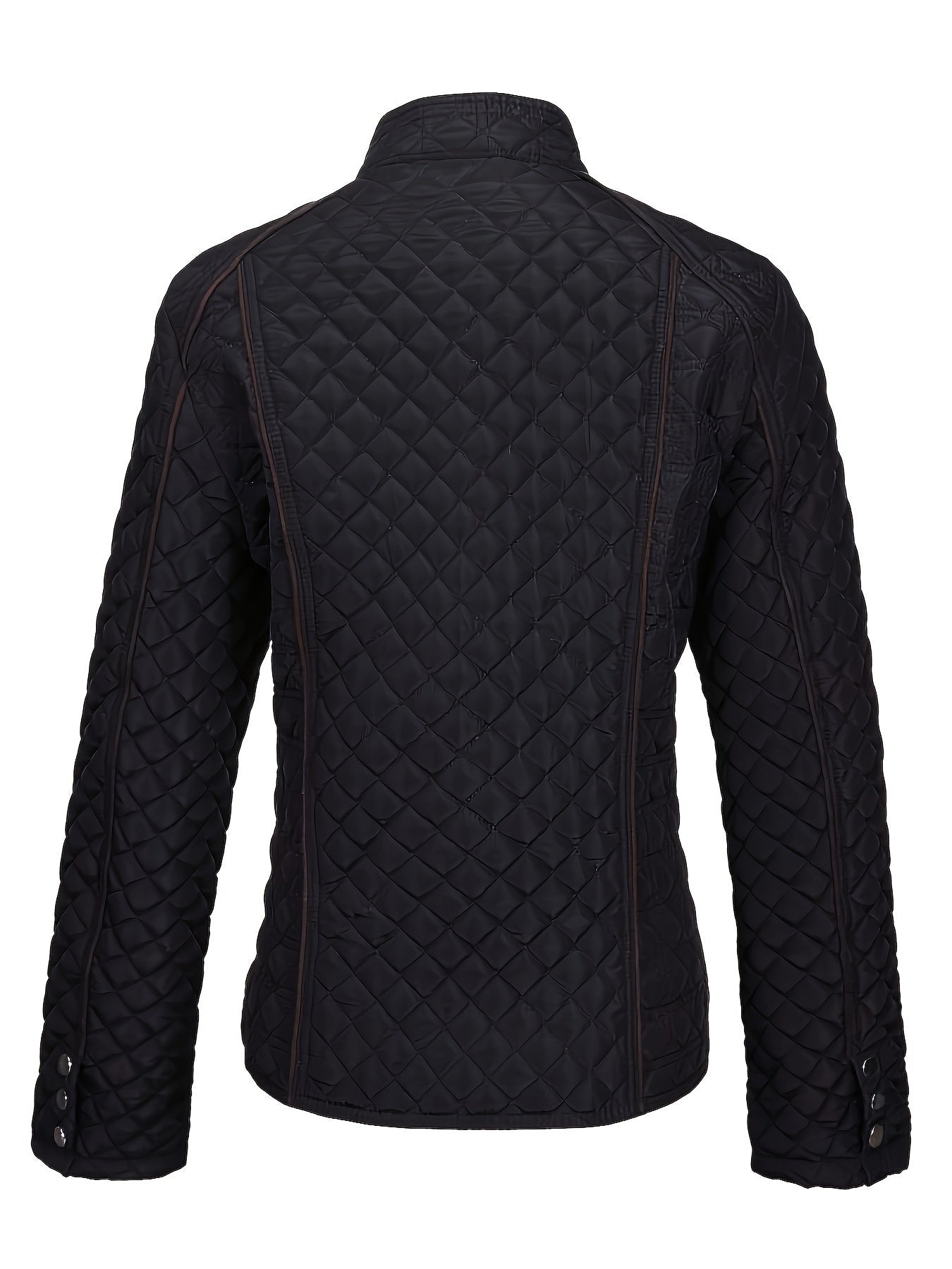 Women's Quilted Jacket for Winter – Zip Up with Stand Collar and Side Pockets - We are MFEO