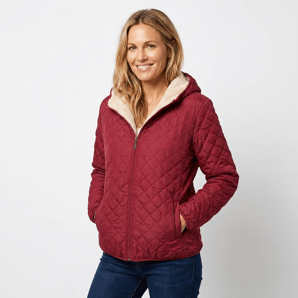 Women's Quilted Jacket with Hood – Lightweight Zip-Up - We are MFEO