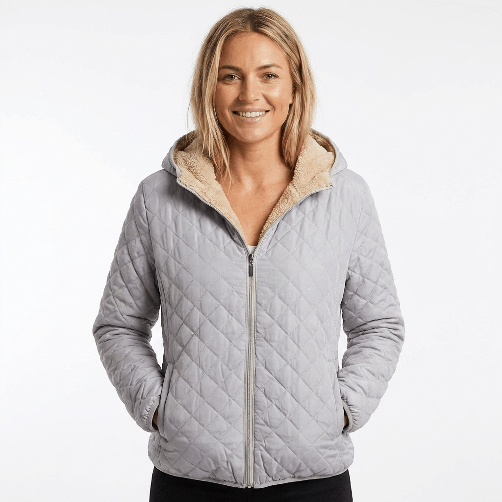 Women's Quilted Jacket with Hood – Lightweight Zip-Up - We are MFEO