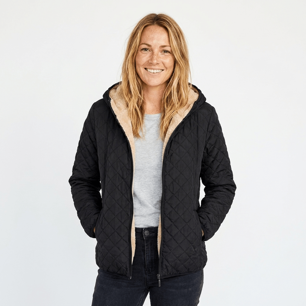 Women's Quilted Jacket with Hood – Lightweight Zip-Up - We are MFEO