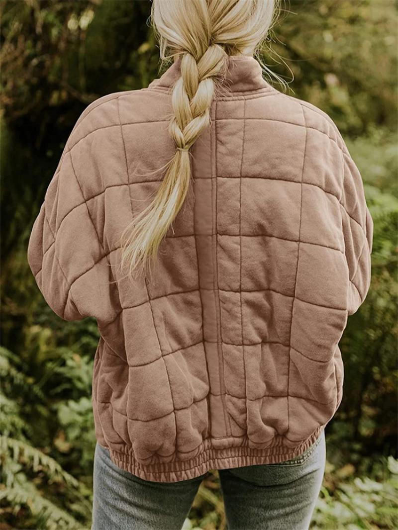 Women's Quilted Jacket with Zip Front – Casual Layer for Cooler Months, Relaxed Fit - We are MFEO