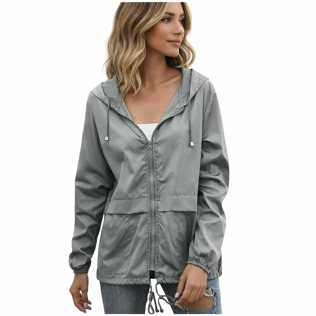 Women's Rain Jacket with Adjustable Hood – Lightweight and Waterproof - We are MFEO