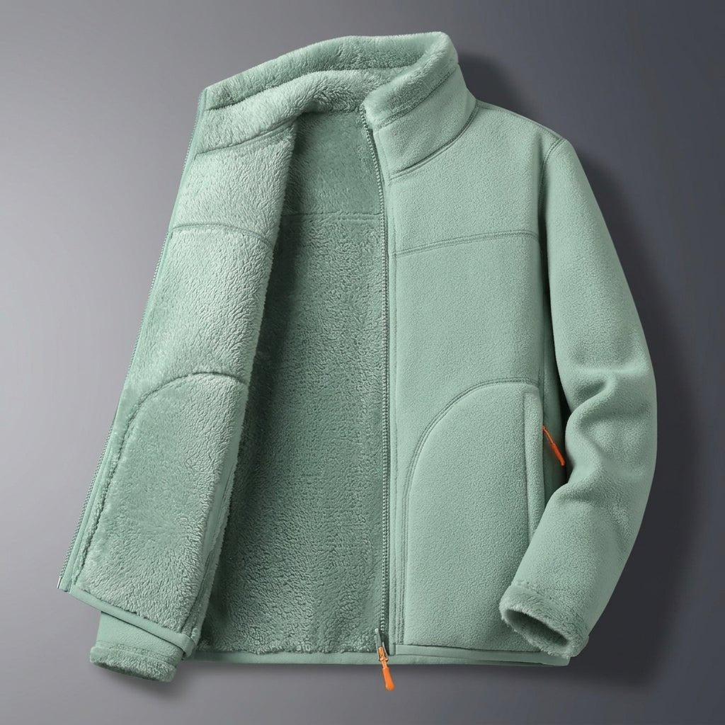 Women's Reversible Winter Jacket – Plush Zip-Up with Stand Collar - We are MFEO