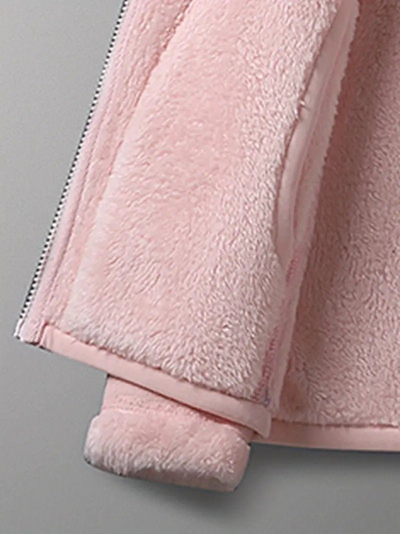 Women's Reversible Winter Jacket – Plush Zip-Up with Stand Collar - We are MFEO