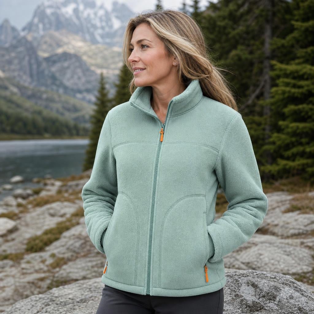 Women's Reversible Winter Jacket – Plush Zip-Up with Stand Collar - We are MFEO