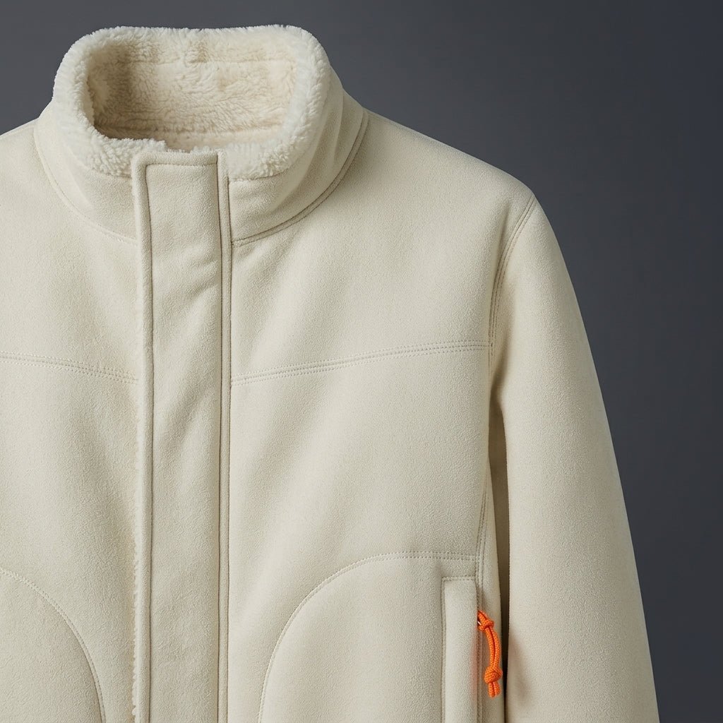 Women's Reversible Winter Jacket – Plush Zip-Up with Stand Collar - We are MFEO