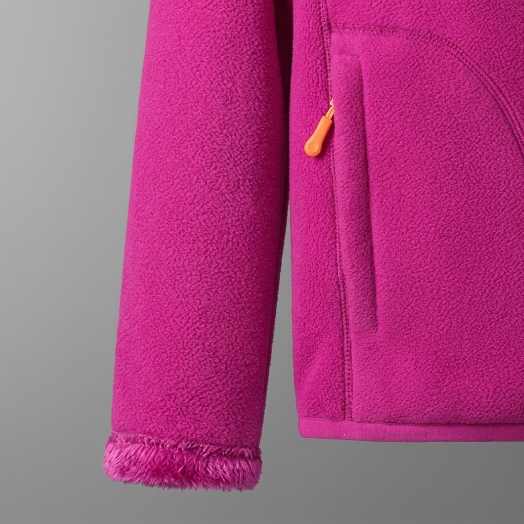 Women's Reversible Winter Jacket – Plush Zip-Up with Stand Collar - We are MFEO