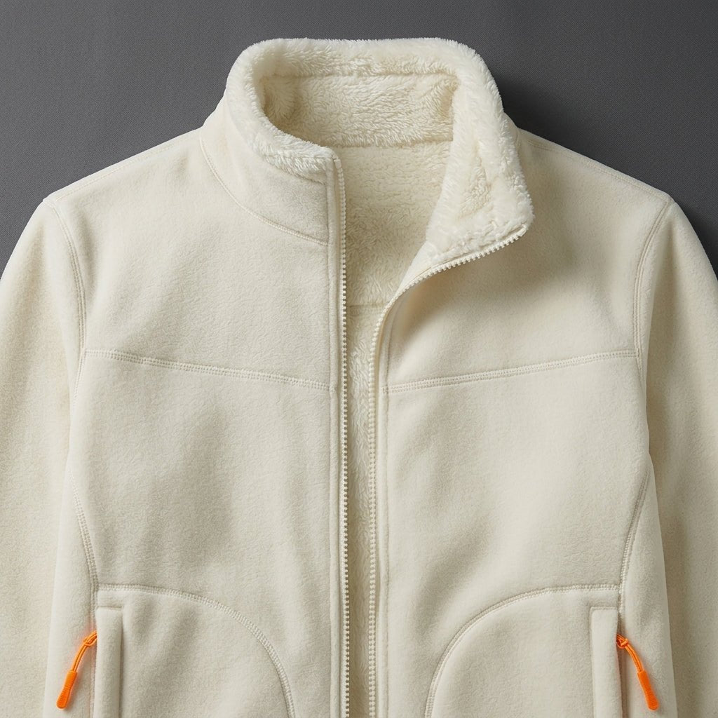 Women's Reversible Winter Jacket – Plush Zip-Up with Stand Collar - We are MFEO