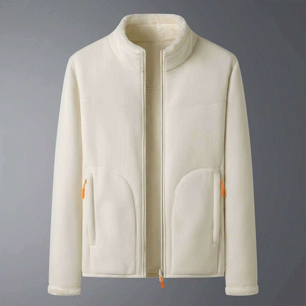 Women's Reversible Winter Jacket – Plush Zip-Up with Stand Collar - We are MFEO