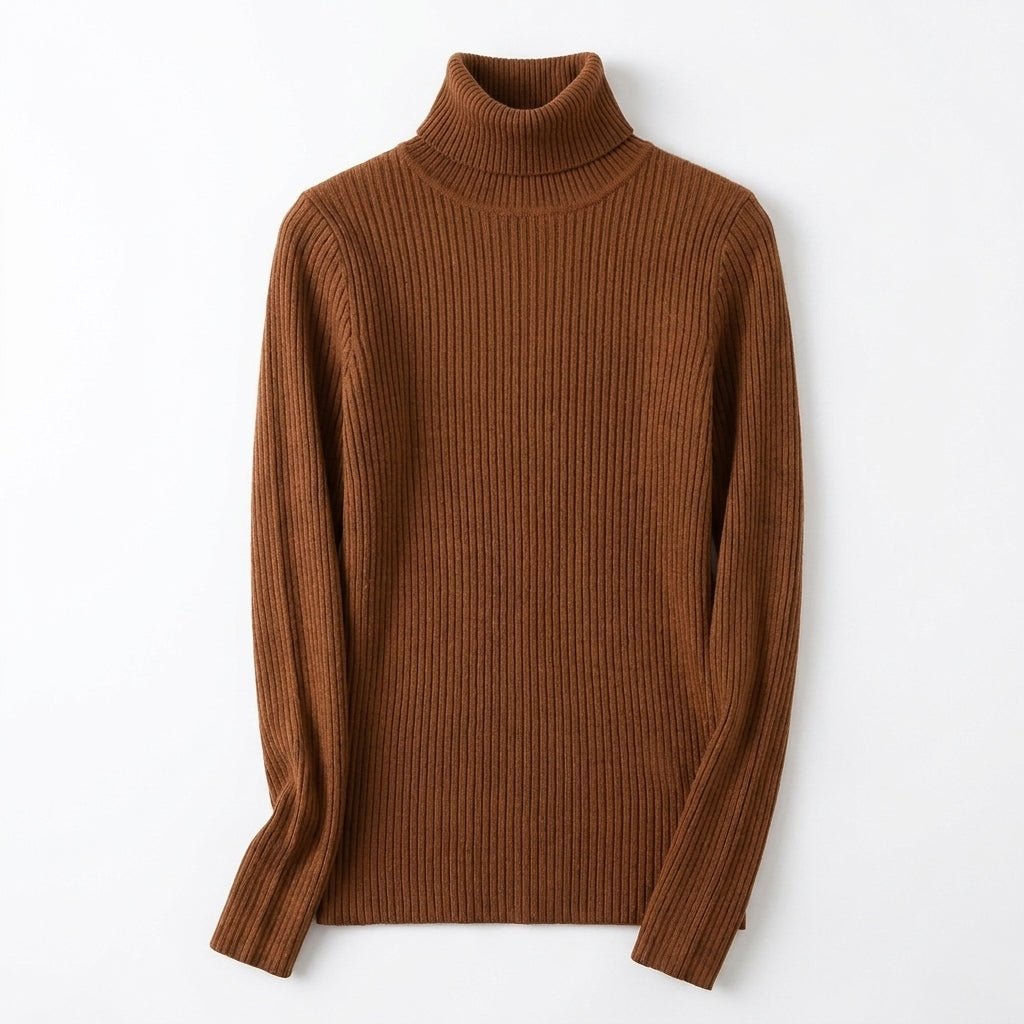Women's Ribbed Turtleneck Sweater – Slim Fit for Autumn and Winter - We are MFEO