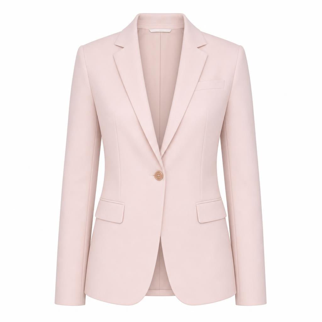 Women's Slim Fit Blazer with Notched Lapels – Single Button Closure - We are MFEO