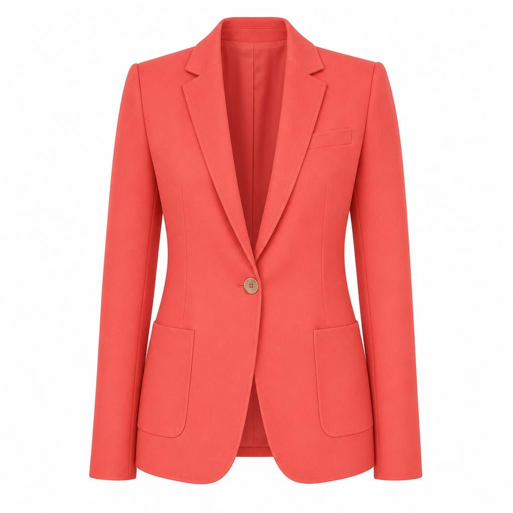 Women's Slim Fit Blazer with Notched Lapels – Single Button Closure - We are MFEO