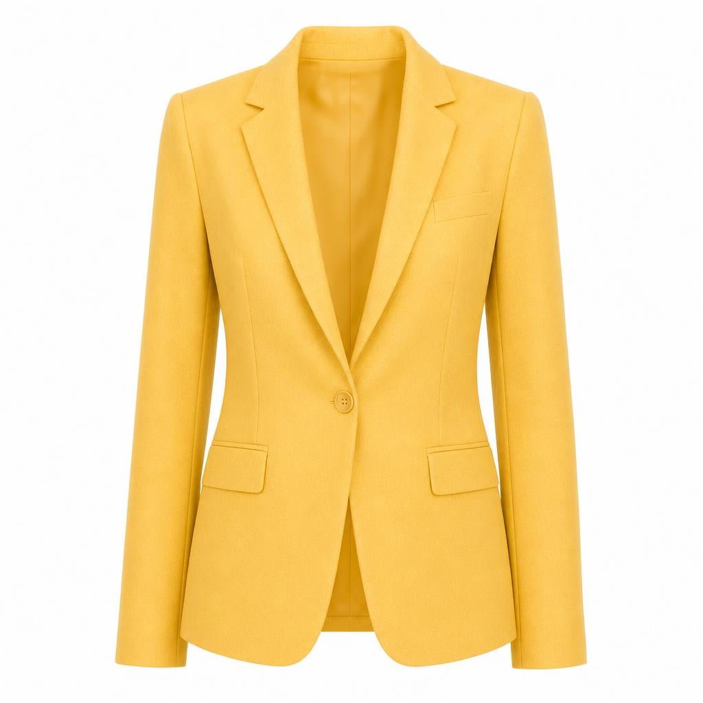 Women's Slim Fit Blazer with Notched Lapels – Single Button Closure - We are MFEO