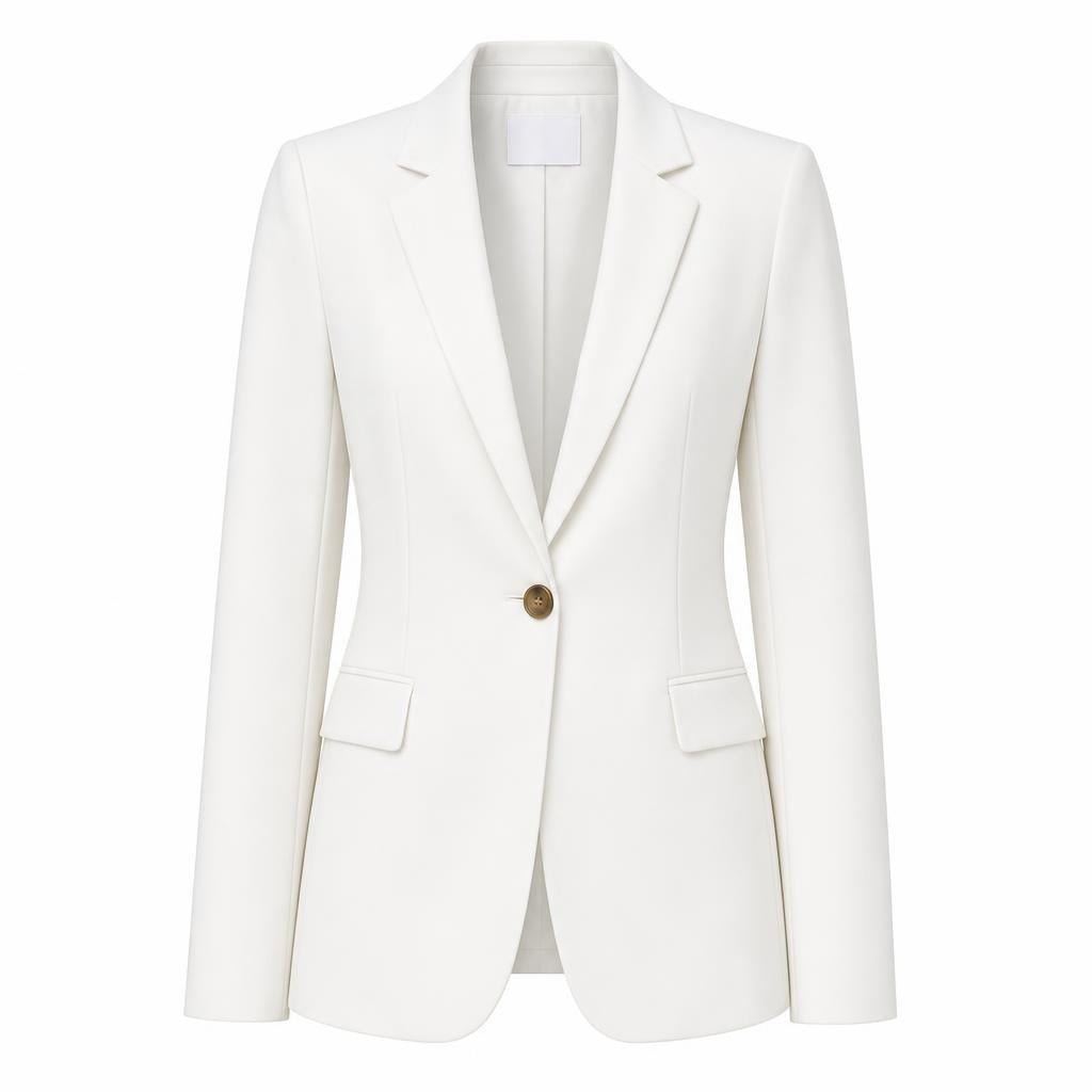 Women's Slim Fit Blazer with Notched Lapels – Single Button Closure - We are MFEO