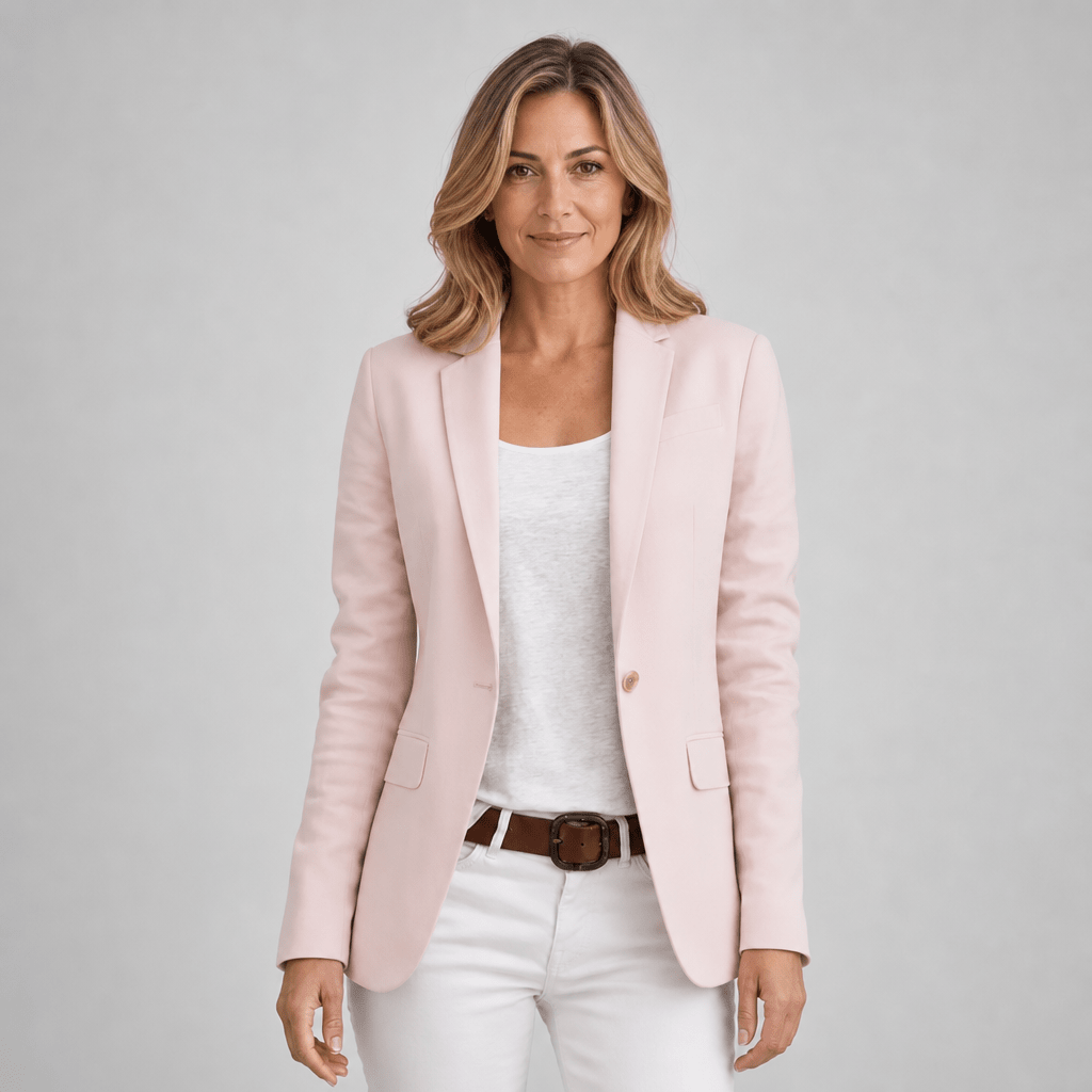 Women's Slim Fit Blazer with Notched Lapels – Single Button Closure - We are MFEO