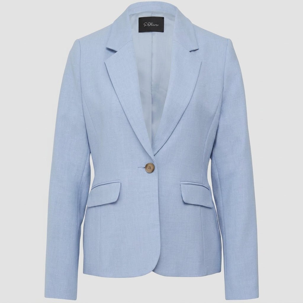 Women's Slim Fit Blazer with Notched Lapels – Single Button Closure - We are MFEO