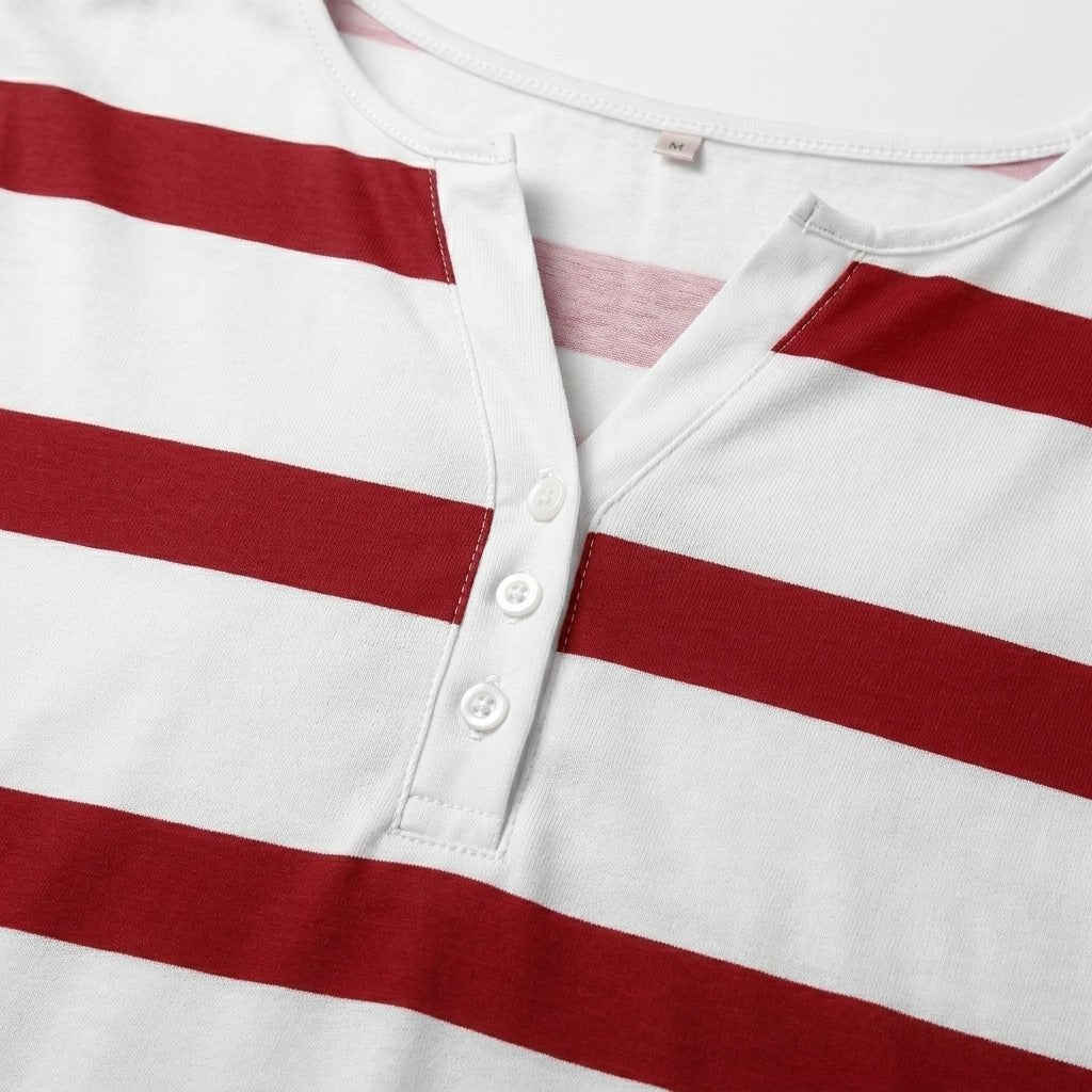 Women's Striped V-Neck Top – Lightweight and Breathable - We are MFEO