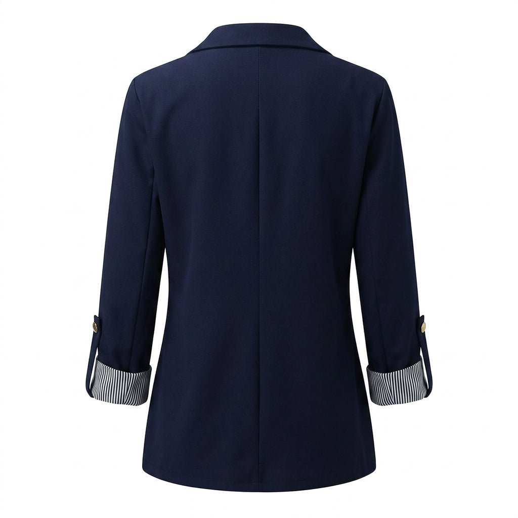 Women's Tailored Blazer – Classic Single-Breasted Design with Roll-Up Sleeves - We are MFEO