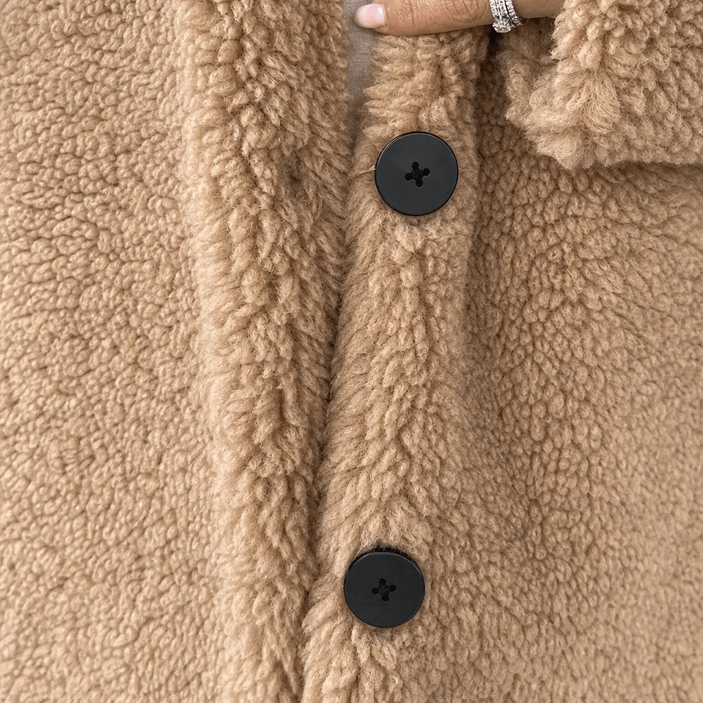 Women's Teddy Coat for Winter – Oversized Long Design with Button Closure - We are MFEO