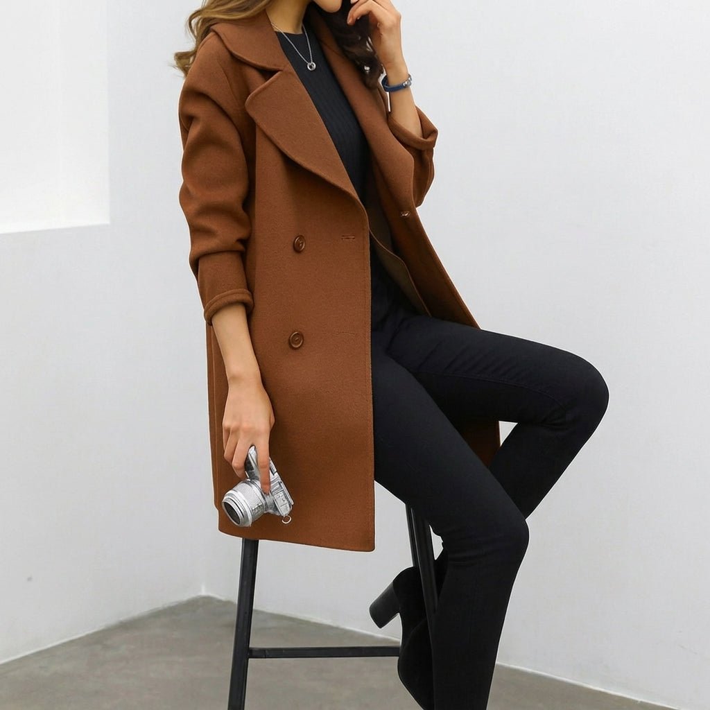 Women's Trench Coat – Double Breasted Mid-Length for Winter Styling - We are MFEO