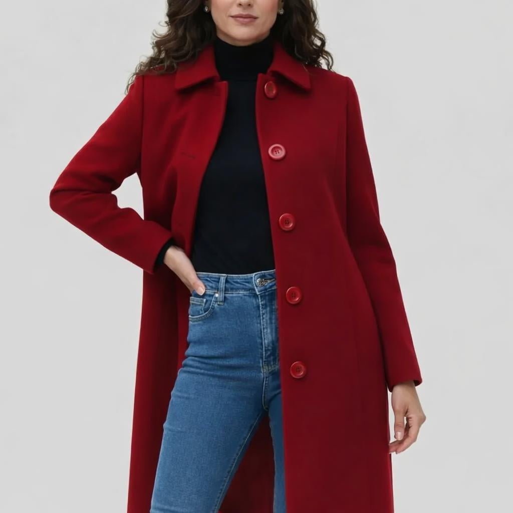 Women's Trench Coat for Winter – Long, Single-Breasted Design with Collar - We are MFEO