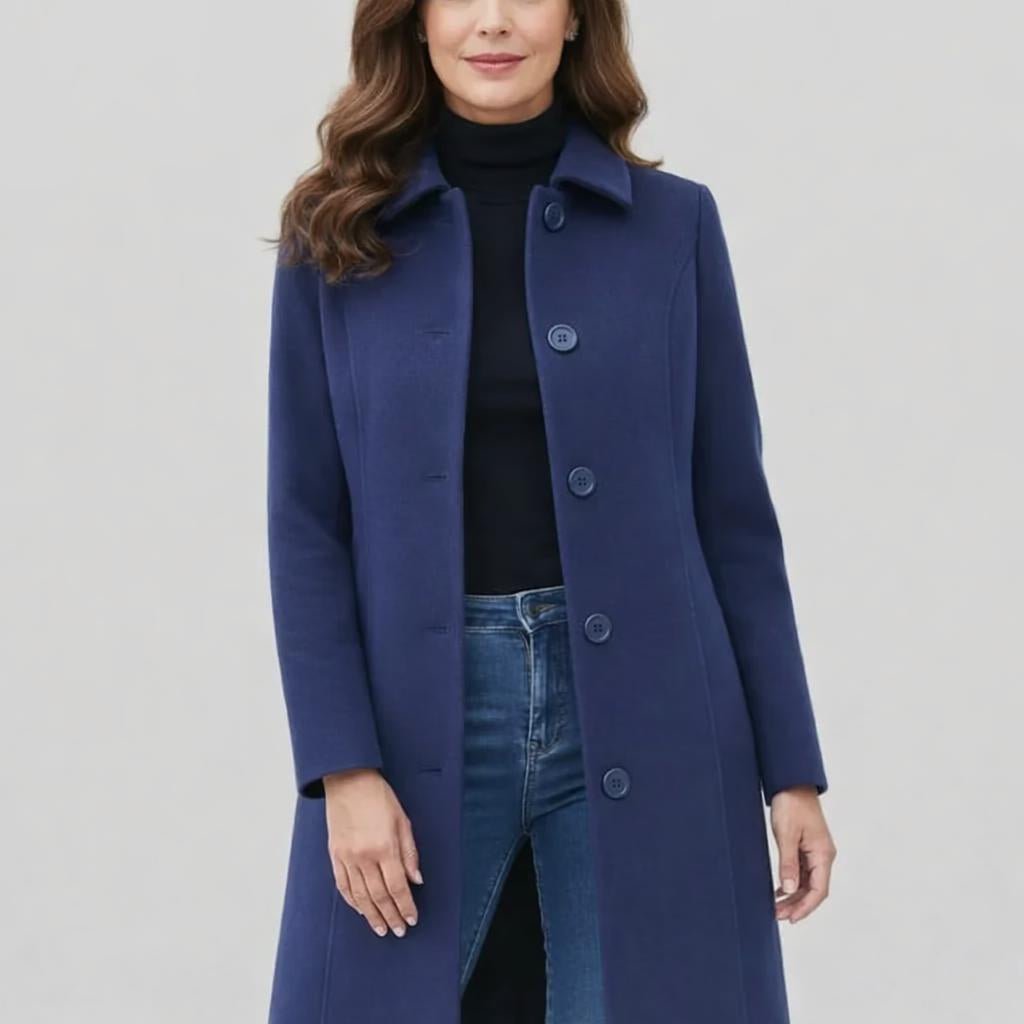 Women's Trench Coat for Winter – Long, Single-Breasted Design with Collar - We are MFEO