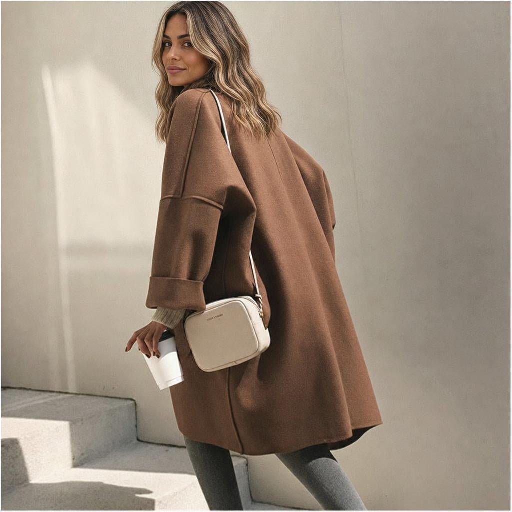 Women's Trench Coat for Winter – Oversized with Lapel Collar and Pockets - We are MFEO