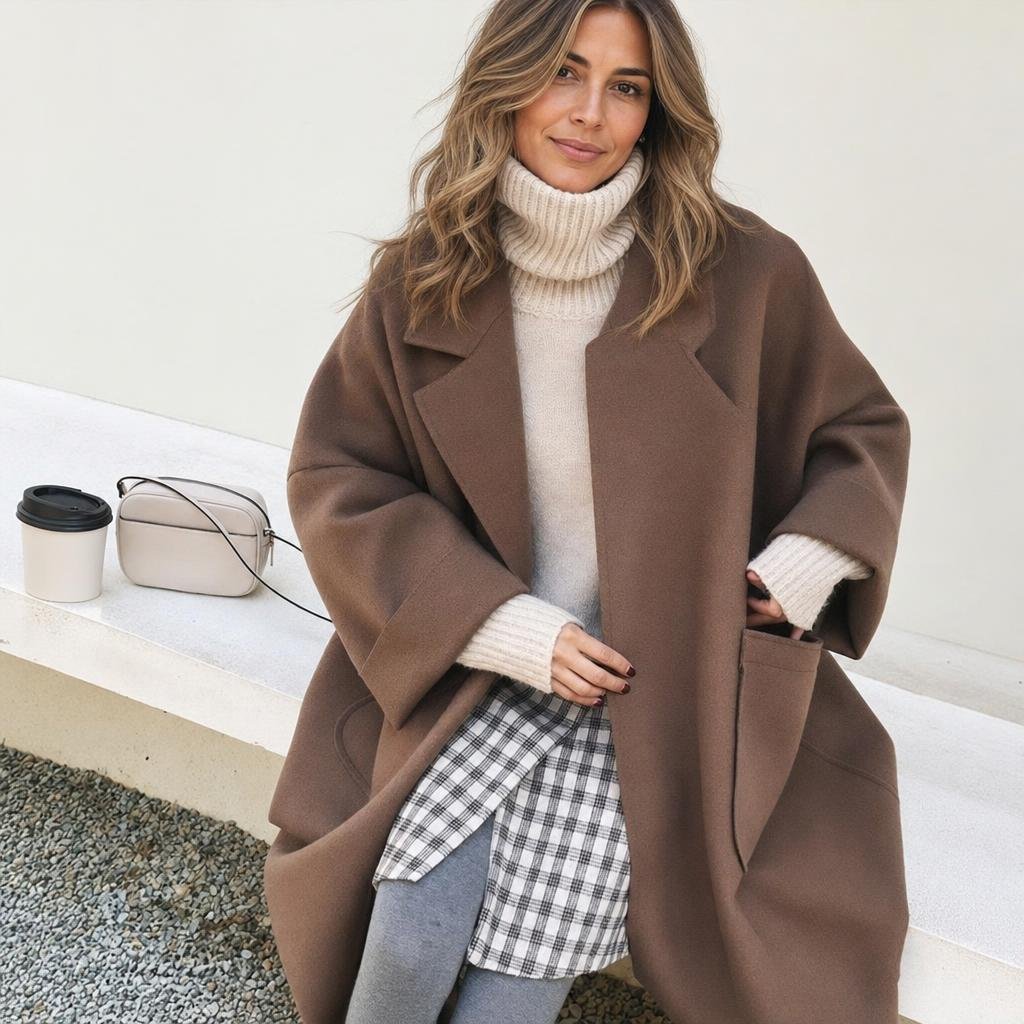 Women's Trench Coat for Winter – Oversized with Lapel Collar and Pockets - We are MFEO