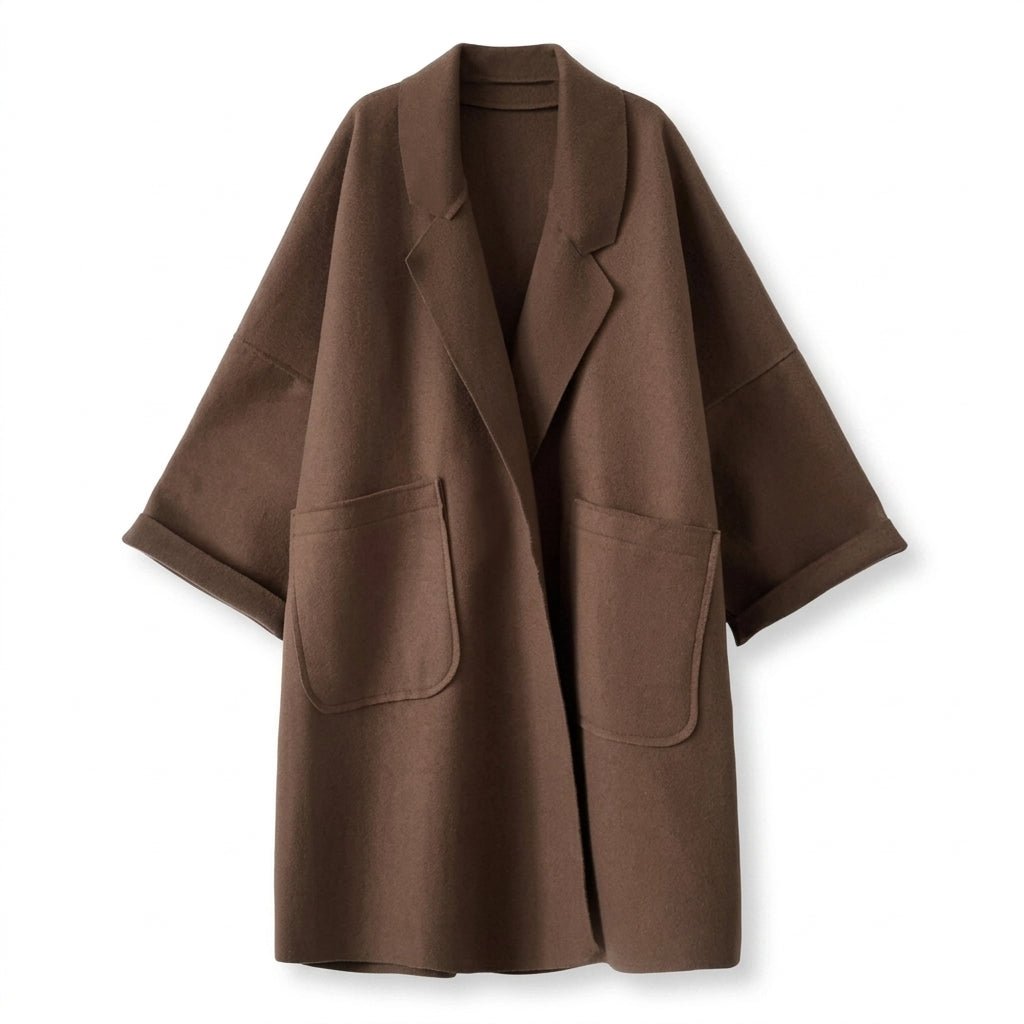 Women's Trench Coat for Winter – Oversized with Lapel Collar and Pockets - We are MFEO
