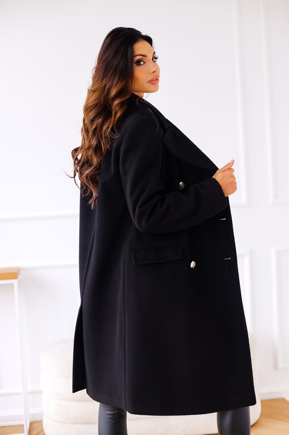 Women's Trench Coat – Long Double-Breasted Winter Outerwear with Pockets - We are MFEO