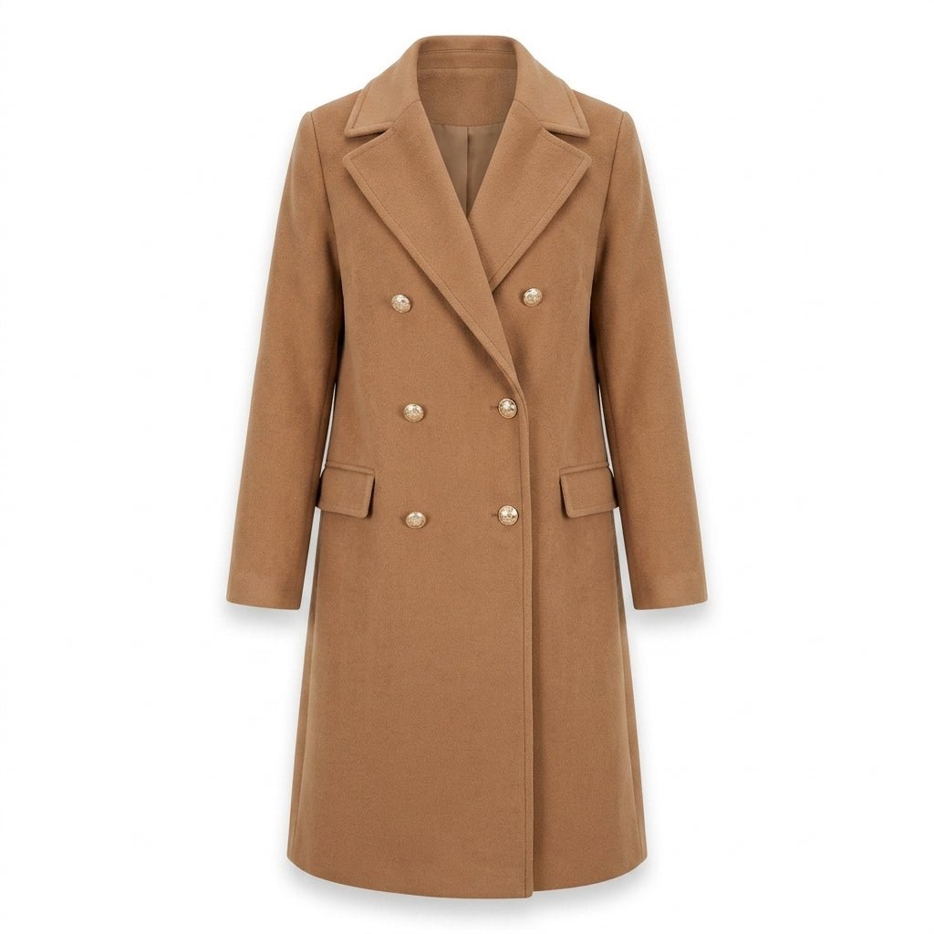 Women's Trench Coat – Long Double-Breasted Winter Outerwear with Pockets - We are MFEO