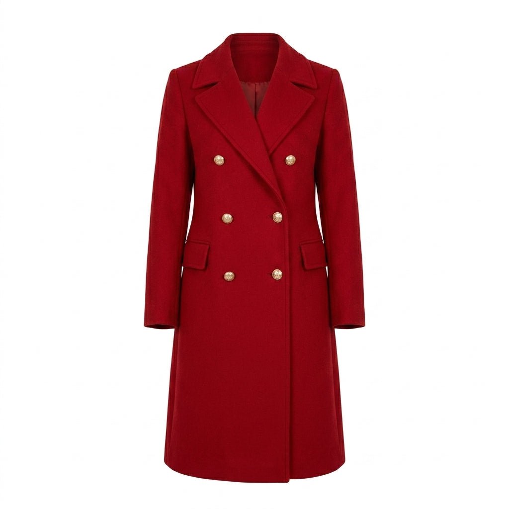 Women's Trench Coat – Long Double-Breasted Winter Outerwear with Pockets - We are MFEO