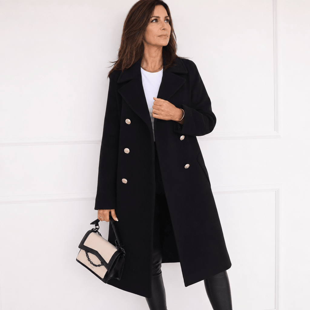 Women's Trench Coat – Long Double-Breasted Winter Outerwear with Pockets - We are MFEO