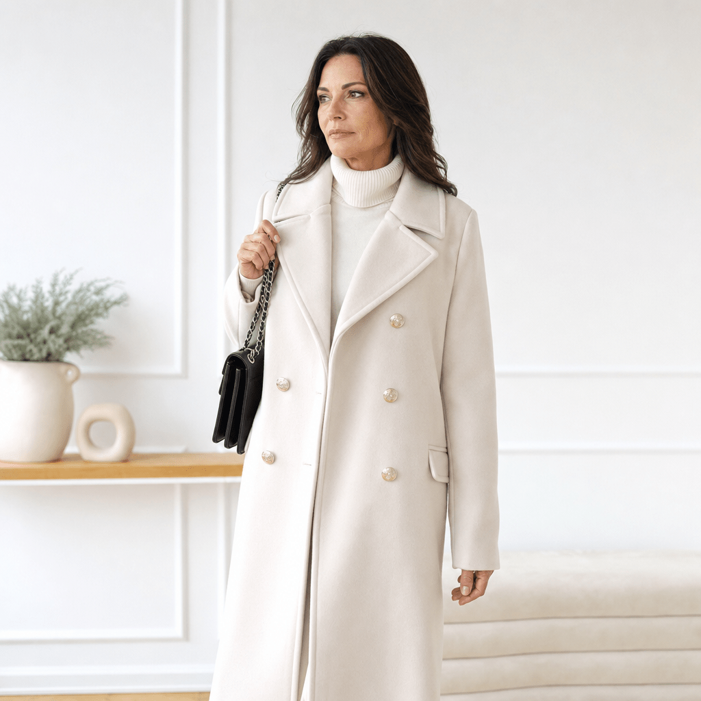Women's Trench Coat – Long Double-Breasted Winter Outerwear with Pockets - We are MFEO