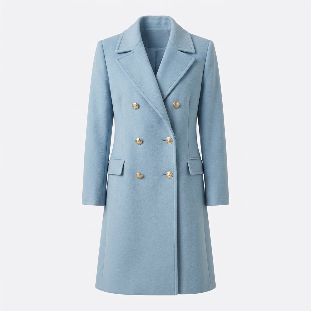 Women's Trench Coat – Long Double-Breasted Winter Outerwear with Pockets - We are MFEO